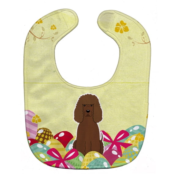 Easter Eggs Irish Water Spaniel Baby Bib