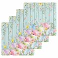 thumbnail image 1 of Easter Eggs Kitchen Dish Towels for Drying Dishes Set of 4, Spring Daisy Eucalyptus Leaves Teal Wooden Waffle Weave Microfiber Hand Tea Bathroom Towels Quick Dry & Absorbent Towel 12x12, 1 of 7