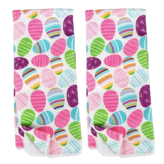Easter Eggs Kitchen Towels 25 x 15 Inch for Seasonal Summer Home Table Linen Hand Cleaning Cooking Baking Drying Dish Cloths Holiday Party Decoration Housewarming Gift Supplies Set of 2