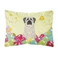 thumbnail image 1 of Easter Eggs Mastiff Brindle White Canvas Fabric Decorative Pillow, 1 of 1