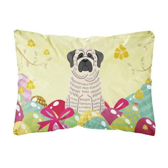Easter Eggs Mastiff Brindle White Canvas Fabric Decorative Pillow