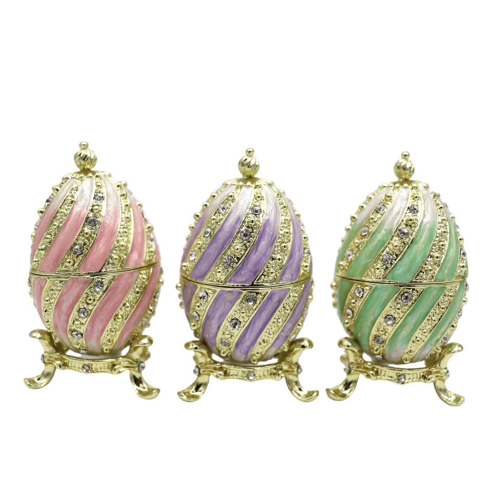 Easter Eggs Metal Craft Enamel Color 3Piece Decorative Home Accessories Jewelry Box Counter Display Trinket Box Creative Gift