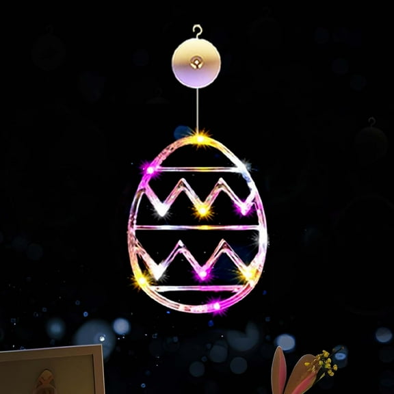 Easter Eggs Metal Wire Egg Shape LED Light Decoration Zigzag Texture Surface Hanging Light Easter Hanging Ornament Detail Indoor Wall Door Accent