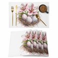 thumbnail image 1 of Easter Eggs Nest Placemats Set of 8, Watercolor Pink Egg Spring Lily Floral Leaf Non-Slip Place Mats Washable Table Mats for Kitchen Dining Table Decorations Indoor/Outdoor, 1 of 9