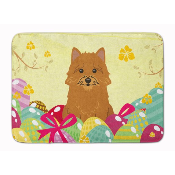 Easter Eggs Norwich Terrier Machine Washable Memory Foam Mat