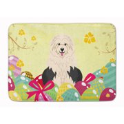 Easter Eggs Old English Sheepdog Machine Washable Memory Foam Mat