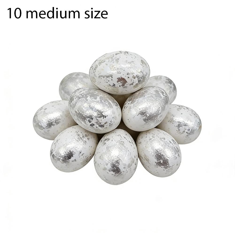 Easter Eggs Ornaments for Tree,10PCS Foam Easter Eggs Decorations,Easters Speckled Egg,Glitter Faux Egg for Easters Spring Display DIY Craft Home Bowl Fillers Decoration