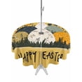 thumbnail image 1 of Easter Eggs Outdoor Tablecloth - 54 Inch Round Dining Table Cover, Rabbit Spring Botanical Wildflowers Bunny Orange Waterproof Outdoor Table Cloth with Umbrella Hole & Zipper for Picnic/Patio/Party, 1 of 7