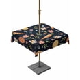 thumbnail image 1 of Easter Eggs Outdoor Tablecloth - 54x54 Inch Square Dining Table Cover, Carrots Spring Daisy Botanical Rustic Dark Blue Waterproof Outdoor Table Cloth with Umbrella Hole & Zipper for Picnic/Patio, 1 of 7