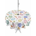 thumbnail image 1 of Easter Eggs Outdoor Tablecloth - 60 Inch Round Dining Table Cover, Spring Carrots Botanical Flowers Butterfly Waterproof Outdoor Table Cloth with Umbrella Hole & Zipper for Picnic/Patio/Party, 1 of 7