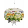 thumbnail image 1 of Easter Eggs Outdoor Tablecloth - 60 Inch Round Dining Table Cover, Spring Flowers Truck Leaves Butterflies Beige Waterproof Outdoor Table Cloth with Umbrella Hole & Zipper for Picnic/Patio/Party, 1 of 7