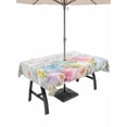 thumbnail image 1 of Easter Eggs Outdoor Tablecloth - 60x120 Inch Rectangle Dining Table Cover, Spring Daisy Eucalyptus Leaves Gray Wooden Waterproof Outdoor Table Cloth with Umbrella Hole & Zipper for Picnic/Patio/Party, 1 of 7