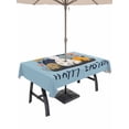 thumbnail image 1 of Easter Eggs Outdoor Tablecloth - 60x84 Inch Rectangle Dining Table Cover, Rabbit Spring Botanical Wildflowers Bunny Blue Waterproof Outdoor Table Cloth with Umbrella Hole & Zipper for Picnic/Patio, 1 of 7