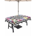 thumbnail image 1 of Easter Eggs Outdoor Tablecloth - 60x84 Inch Rectangle Dining Table Cover, Spring Floral Berry Leaves Botanical Black Plaid Waterproof Outdoor Table Cloth with Umbrella Hole & Zipper for Picnic/Patio, 1 of 7