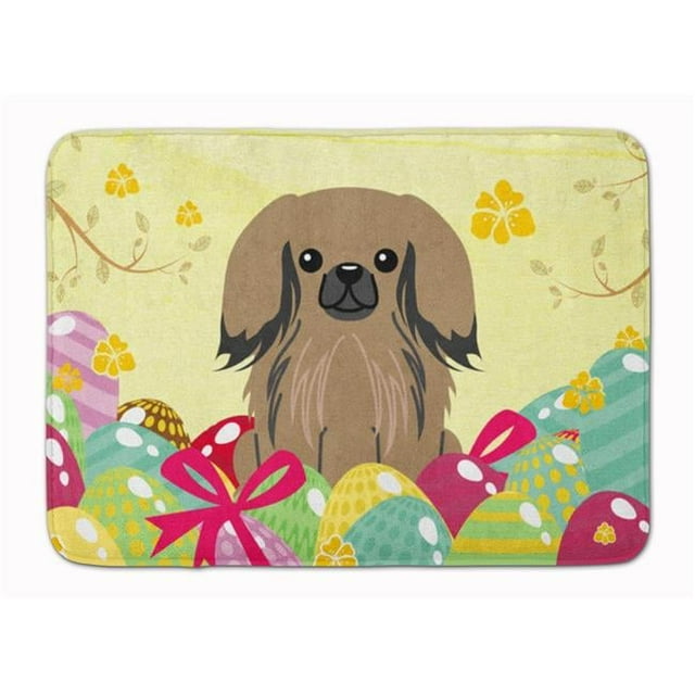 Easter Eggs Pekingnese Tan Machine Washable Memory Foam Mat