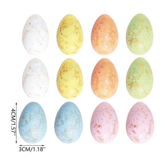 Easter Eggs Plastic Fake Chicken Eggs Vintage Boho Easter Decor Pastel Bowl Vase Fillers Farmhouse Spring Decorations for Home Table DIY Craft