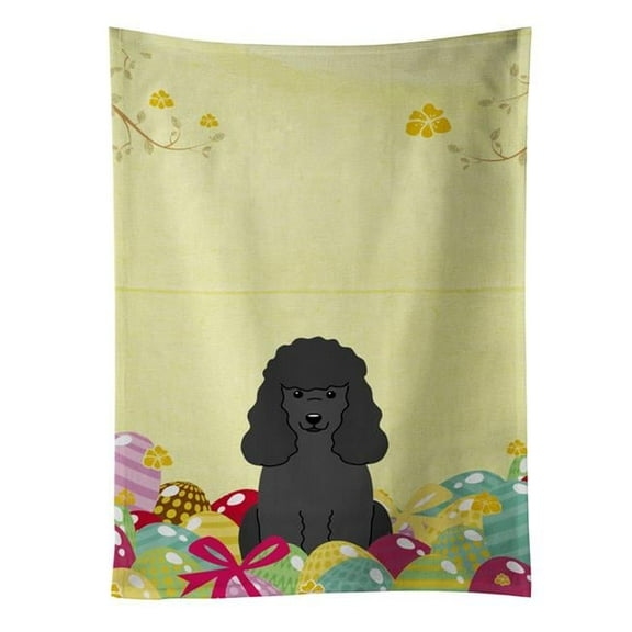 Easter Eggs Poodle Black Kitchen Towel