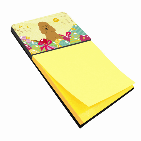 Caroline's Treasures BB6069SN Easter Eggs Poodle Tan Sticky Note Holder, Large, Multicolor