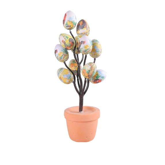 Easter Eggs Potted Plant,Easter Decorations Easter Egg Decorations, Artificial Plants Tree in Pots, Tabletop Aritificial Easter Eggs Plant Potted Flower Egg for Diy Holiday, Wedding Party Home Decor