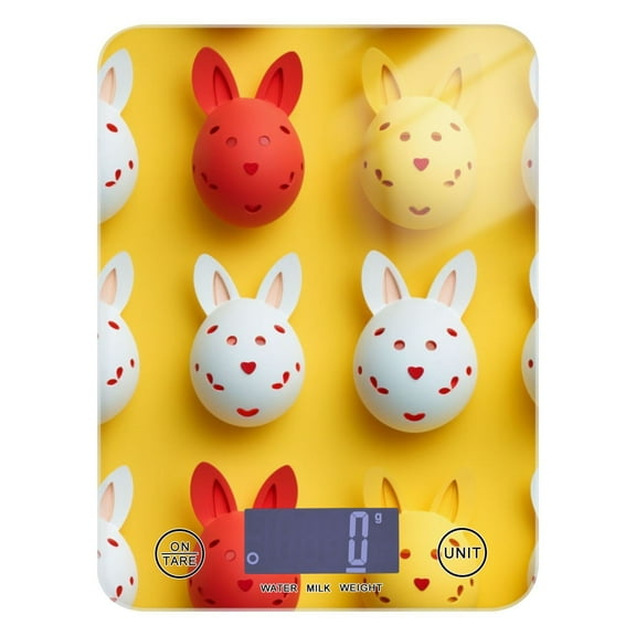 Easter Eggs Rabbit Ear Food Scale Digital Kitchen Scale Waterproof Tempered Glass Tare Function 11 lb for Baking Cooking Meal Prep