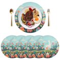 thumbnail image 1 of Easter Eggs Rabbits Flowers Black Round Placemats Plate Mats 15 Inch Non-Slip Heat Resistant Washable PVC Set Indoor for Kitchen Dining Table 1PC, 1 of 6