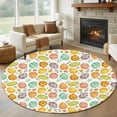 thumbnail image 1 of Easter Eggs Round Area Rug 5Ft Washable Circle Rugs for Living Room Bedroom, Colorful Eggs Spring Flowers Leaves Retro Pastoral Non-Slip Carpet Floor Mats Indoor Outdoor Carpet Runner Home Decor, 1 of 8
