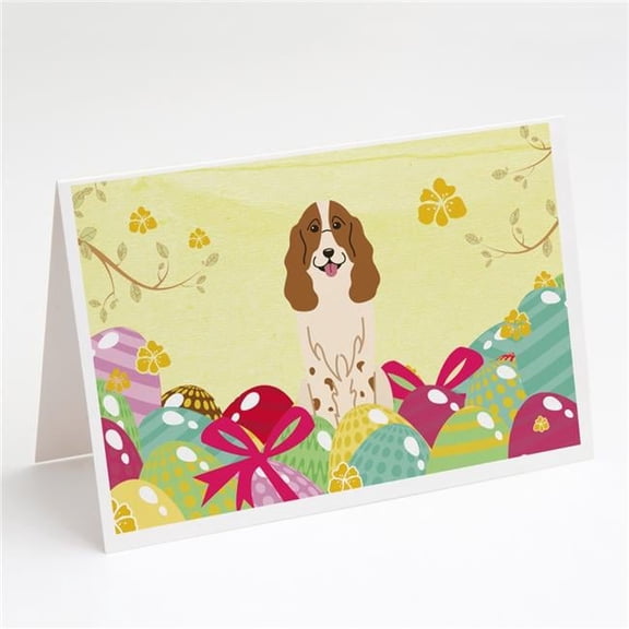 Easter Eggs Russian Spaniel Greeting Cards & Envelopes - Pack of 8