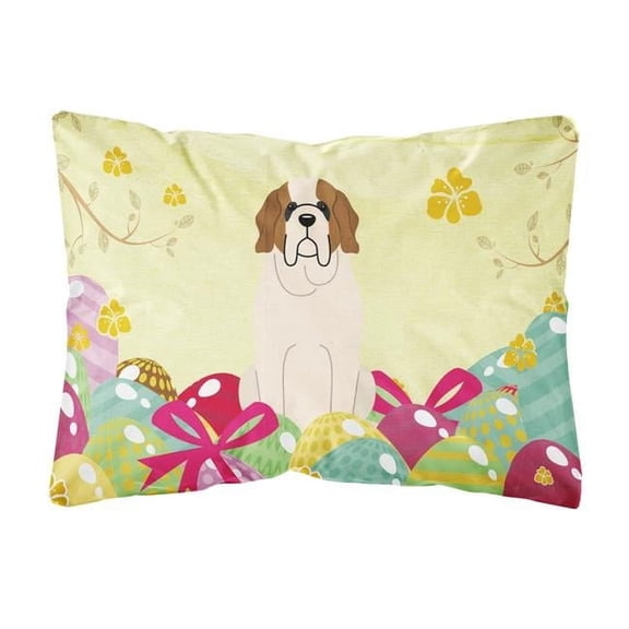 Easter Eggs Saint Bernard Canvas Fabric Decorative Pillow