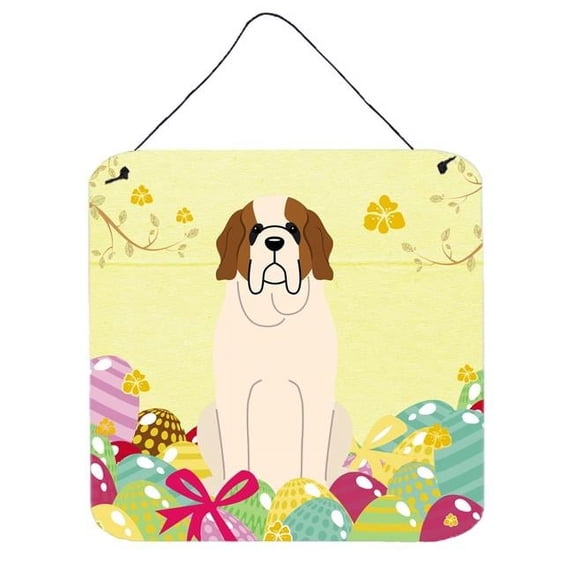Easter Eggs Saint Bernard Wall or Door Hanging Prints
