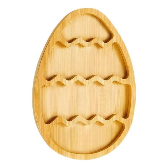 Easter Eggs Shaped Charcuterie Board Wood Easter Eggs Cutting Board Cheese Board Serving Board Platter Dessert Serving Tray Holiday Fruit Plate Dish Food Tray Easter Decorations
