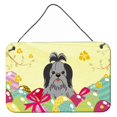 thumbnail image 1 of Easter Eggs Shih Tzu Black Silver Wall or Door Hanging Prints, 1 of 1