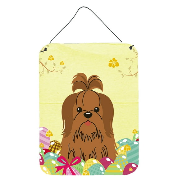 Easter Eggs Shih Tzu Silver Chocolate Wall or Door Hanging Prints