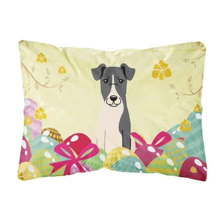 Easter Eggs Smooth Fox Terrier Canvas Fabric Decorative Pillow