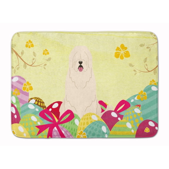 Easter Eggs South Russian Sheepdog Machine Washable Memory Foam Mat