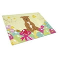 thumbnail image 1 of Easter Eggs Staffordshire Bull Terrier Brown Glass Cutting Board - Large, 1 of 1