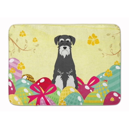 Easter Eggs Standard Schnauzer Salt and Pepper Machine Washable Memory Foam Mat