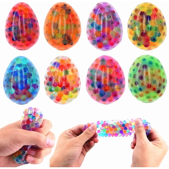 Easter Eggs Stress Balls Fidget Toys, Squishy Squeeze Ball Toys, Basket Stuffers Party Favors Gifts