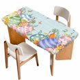 thumbnail image 1 of Easter Eggs Table Cloths for 3 Foot Rectangle Tables, Spring Botanical Flowers Eucalyptus Leaf Wood Patio Waterproof Elastic Fitted Tablecloths, Washable Rectangular Table Cover for Camping, 1 of 8