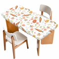 thumbnail image 1 of Easter Eggs Table Cloths for 4 Foot Rectangle Tables, Carrots Spring Daisy Flower Botanical Rustic Patio Waterproof Elastic Fitted Tablecloths, Washable Rectangular Table Cover for Camping, 1 of 8