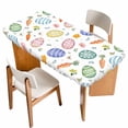 thumbnail image 1 of Easter Eggs Table Cloths for 5 Foot Rectangle Tables, Spring Carrots Botanical Flowers Butterfly Patio Waterproof Elastic Fitted Tablecloths, Washable Rectangular Table Cover for Camping, 1 of 8