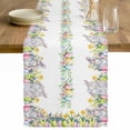 thumbnail image 1 of Easter Eggs Table Runner 48 Inches Long Farmhouse Dress Scarves, Spring Watercolor Bunny Flower Leaf Plant Dining Tablerunner for Coffee Table/Kitchen Island/Party Décor, 13" x 48", 1 of 8