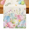 thumbnail image 1 of Easter Eggs Table Runner 72 Inches Long for Kitchen Dining, Spring Daisy Eucalyptus Leaves Vintage Dresser Scarf Farmhouse, Dining Table Decorations for Wedding/Parties, 14 x 72 In, 1 of 8