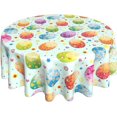 thumbnail image 1 of Easter Eggs Tablecloth, Cute Bunny Table Cloth for Party Decoration, Round 60 Inch, Happy Easter Themed Tablecloths for Dinner Kitchen Party Picnic, 1 of 6