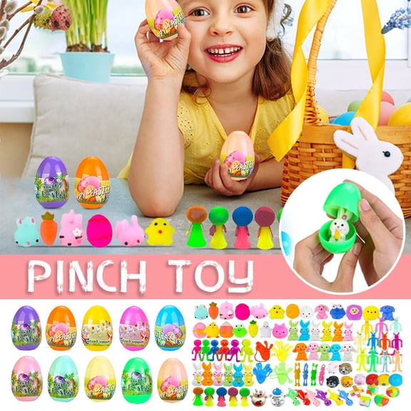 Easter Eggs Toy Set with Hammer - 20 Crackable Surprise Eggs with 20 Different Mini Toys Inside, Easter Hunt Game,Party Favor, Gift for Boys Girls Kids,Prefilled Easter Toy for Basket Stuffers