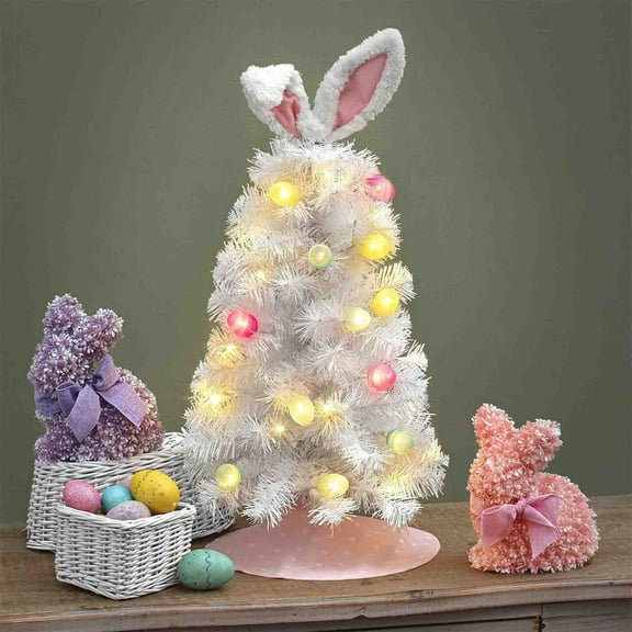 Easter Eggs Tree 23.62in Desktop Tree Christmas Tree Light Up Small Tree Easter Decoration Ornament