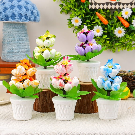 Easter Eggs Tree Potted Plant Decoration Festival Desktop Bonsais Decorative Table Ornament for Home Office Use