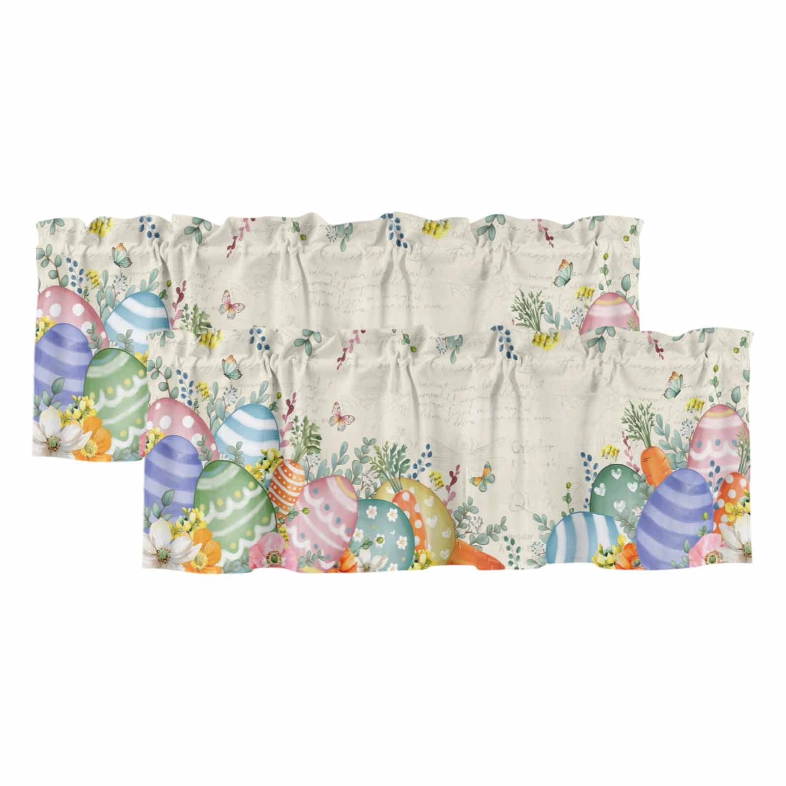 Easter Eggs Valances for Windows, Decorative Rod Pocket Window Valance ...