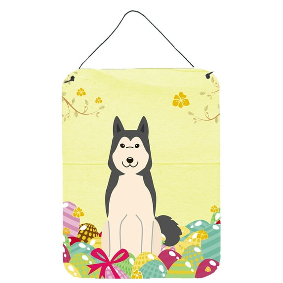 Easter Eggs West Siberian Laika Spitz Wall or Door Hanging Prints