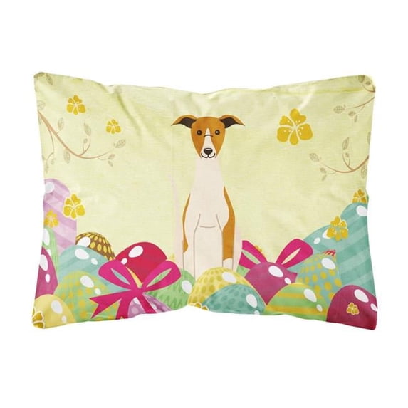 Easter Eggs Whippet Canvas Fabric Decorative Pillow
