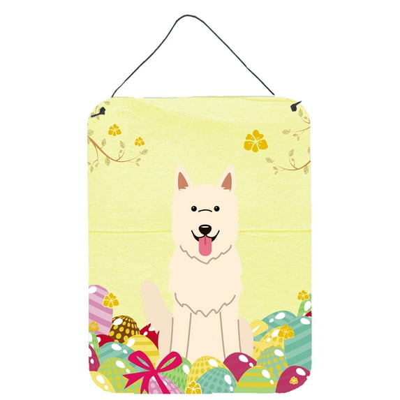 Easter Eggs White German Shepherd Wall or Door Hanging Prints